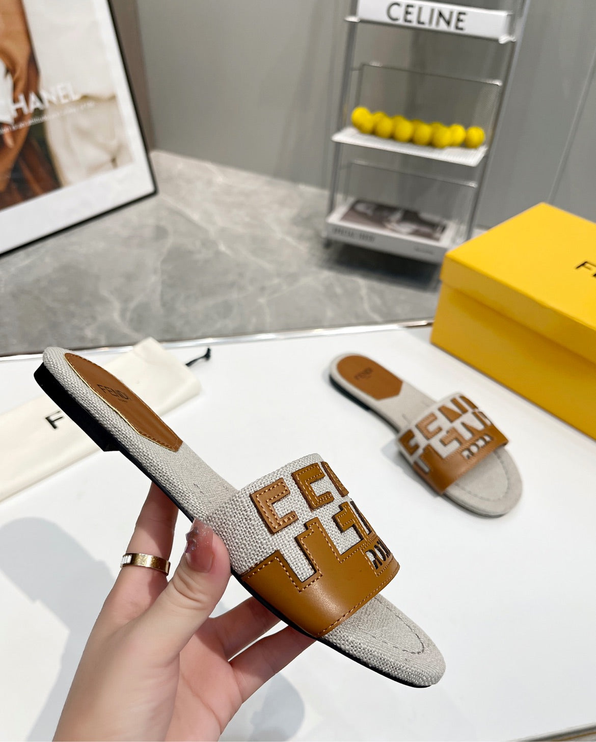 Brown Fendi sandal